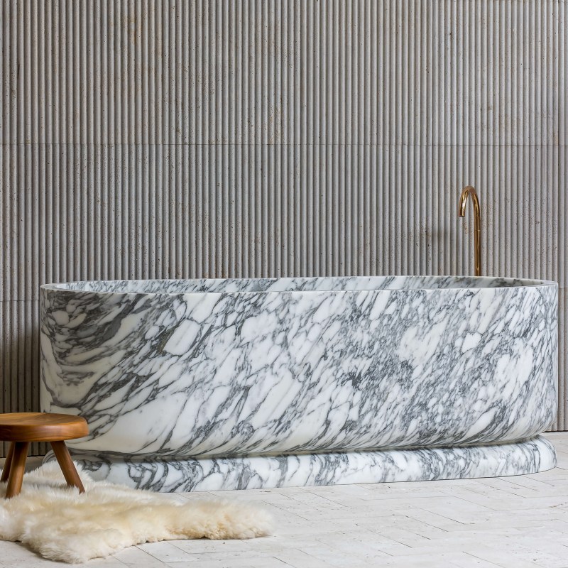 Arabescato White Marble Bathtub