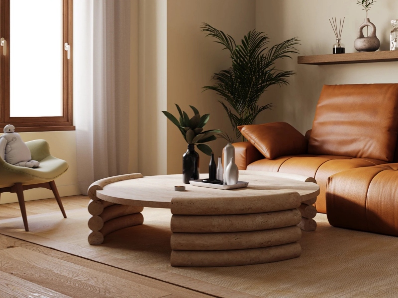 ¿Quiere explorar por qué la mesa de centro de travertino es el complemento perfecto para su sala de estar?