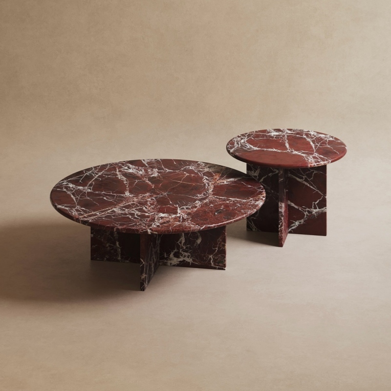 Rosso Levanto Marble Coffee Table